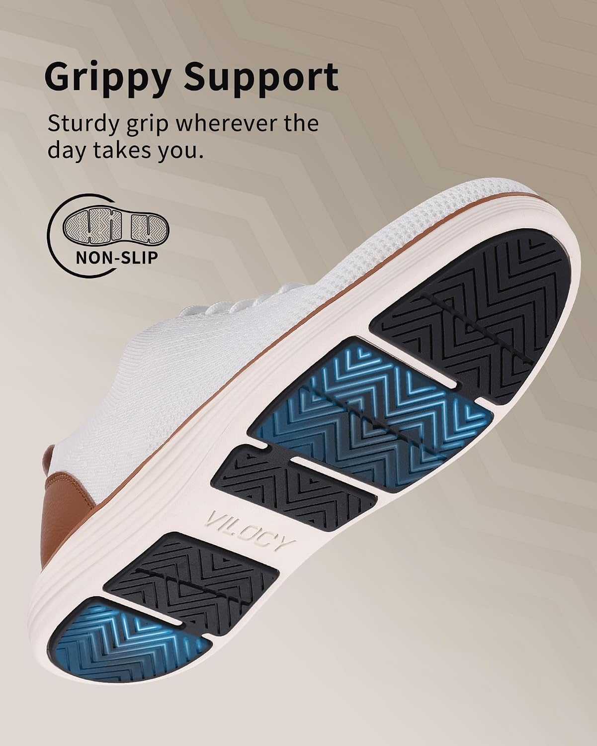 image:imageVILOCY Mens Casual Dress Sneakers Tennis Walking ShoesWhite
