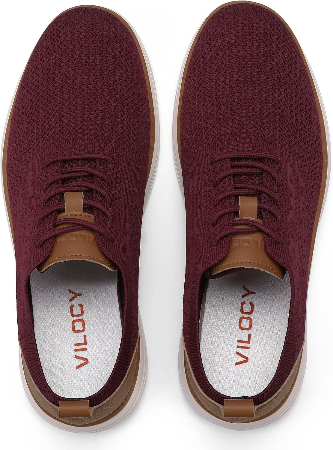image:imageVILOCY Mens Casual Dress Sneakers Tennis Walking ShoesWine Red