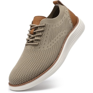 VILOCY Men’s Casual Dress Sneakers Tennis Walking Shoes(Khaki)