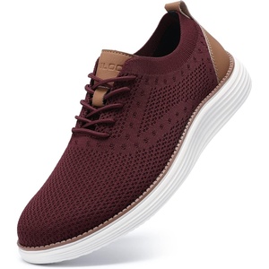 VILOCY Men’s Casual Dress Sneakers Tennis Walking Shoes(Wine Red)